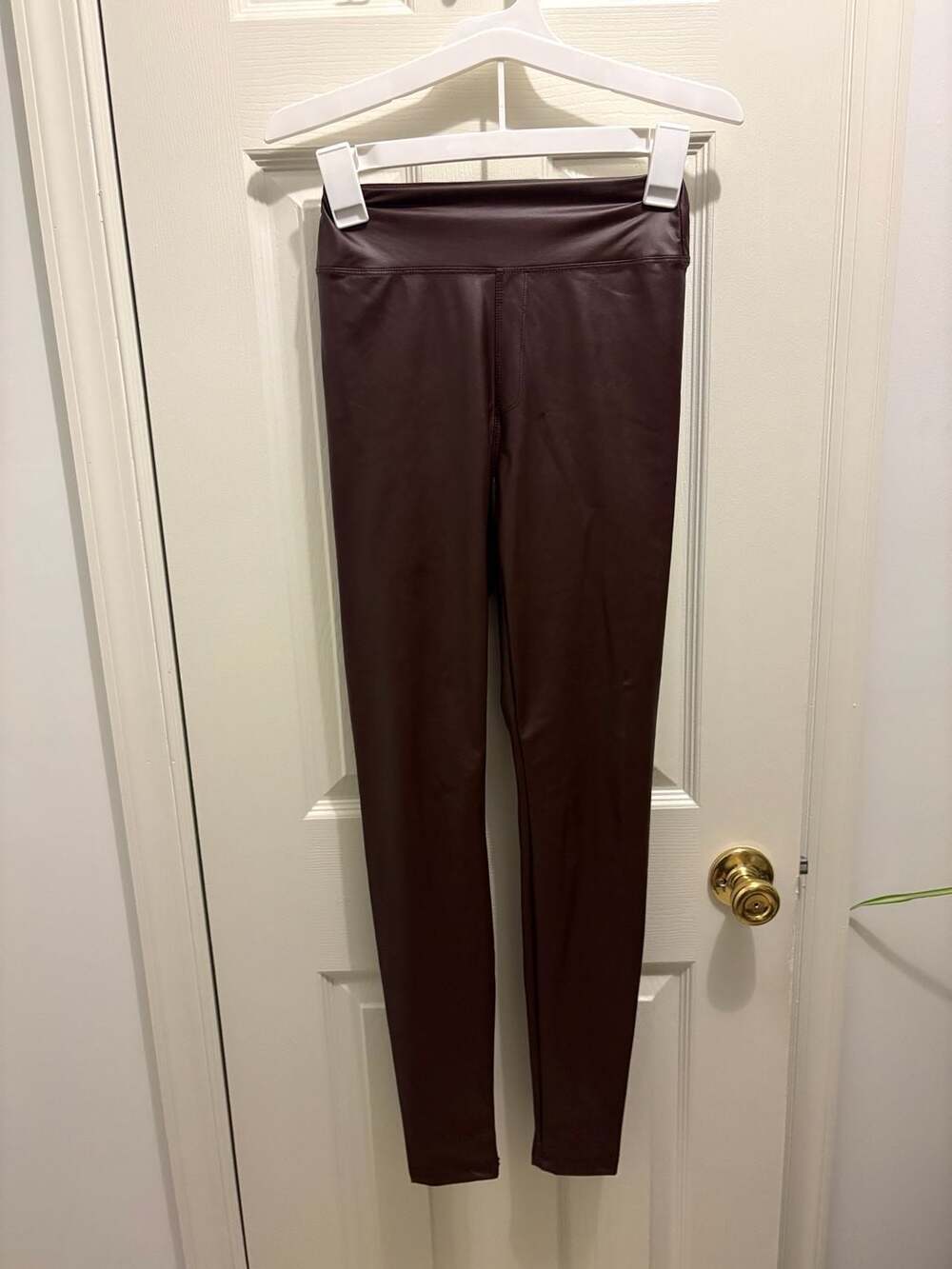OFFLINE by Aerie Leggings Size S Brown Real Luxe Coated Faux Leather